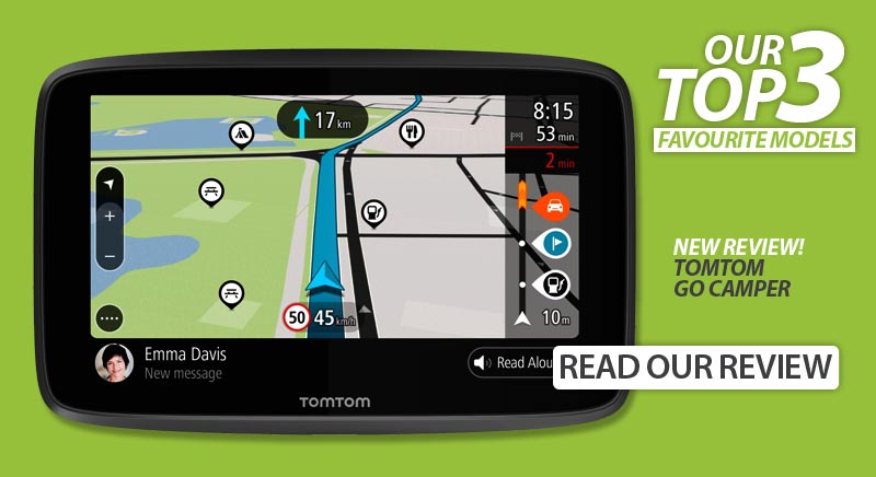 The New TomTom GO Camper is on our list of best motorhome and caravan sat navs