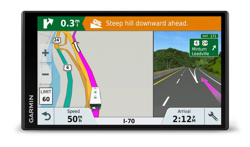 As with many caravan and motorhome sat nav devices, the Garmin 770 LMT-D offers a junction view and lane guidance feature.