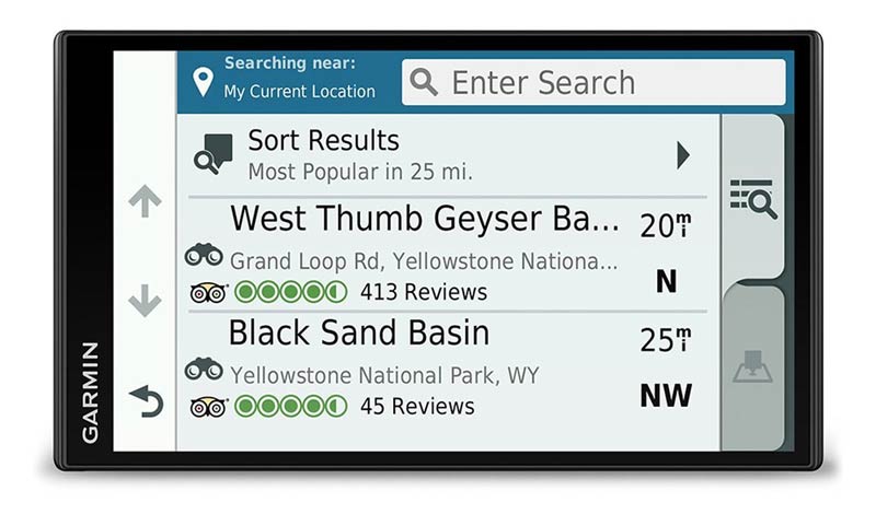 The Garmin 770 LMT-D offers a campsite and POI search engine