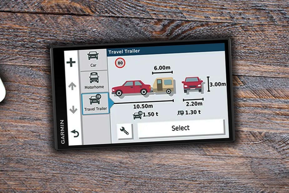 The Garmin Camper 780 profile configurator screen.