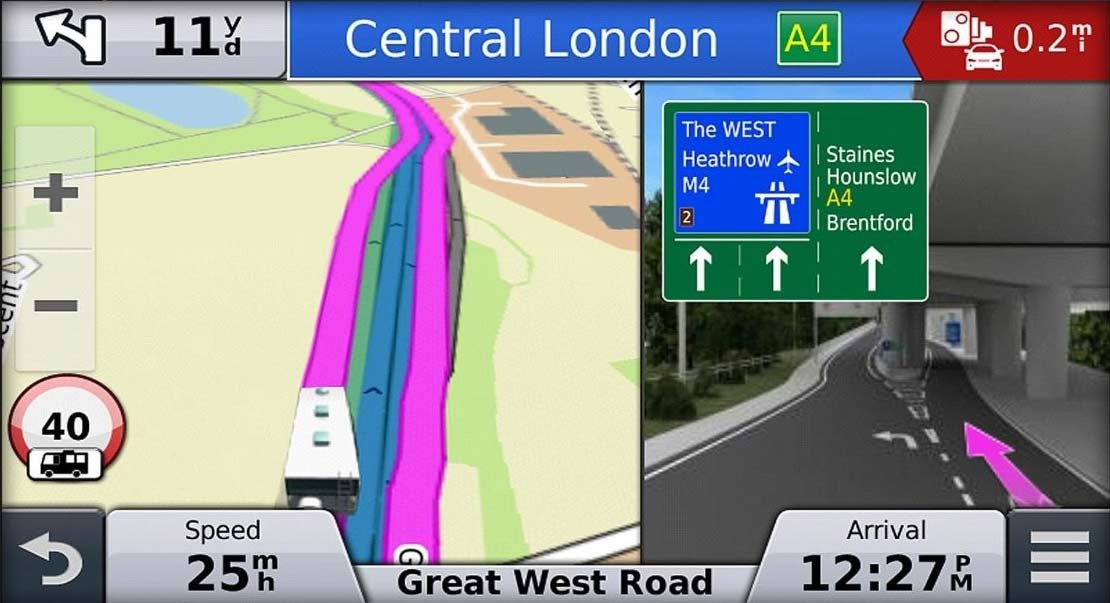 Garmin's Active lane Guidance and junction view is available on their Caravan and Motorhome Sat nav devices