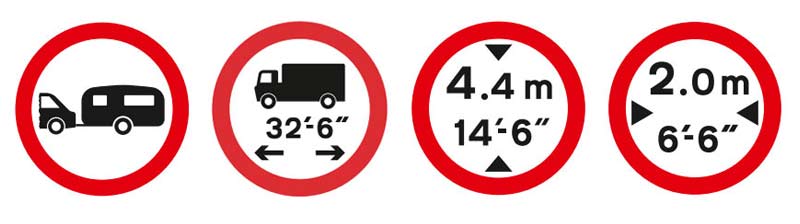 Even if you are using a comprehensive caravan and motorhome sat nav, you should always pay attention to these road signs