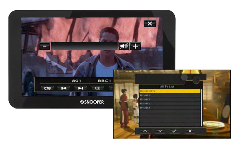 The Snooper Ventura S8110 is the only caravan and motorhome sat nav with seen that has a built-in tv tuner.