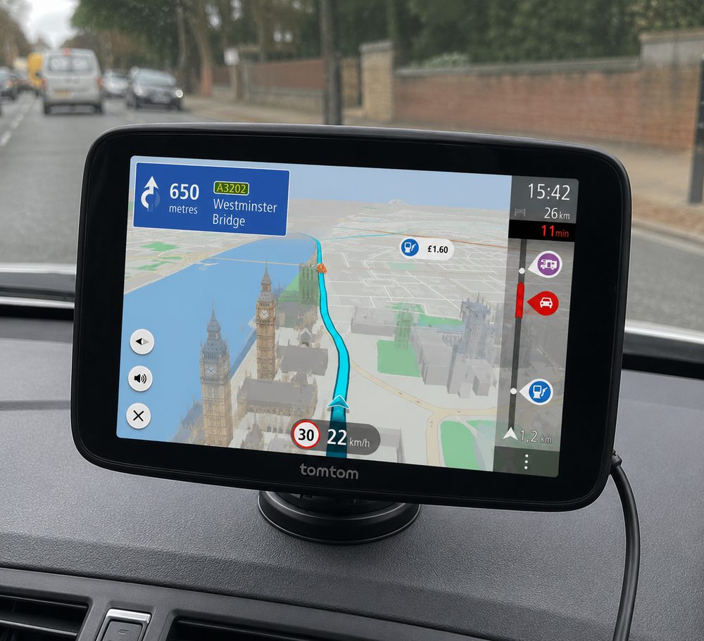 TomTom GO Camper Max navigiert in 3D durch London